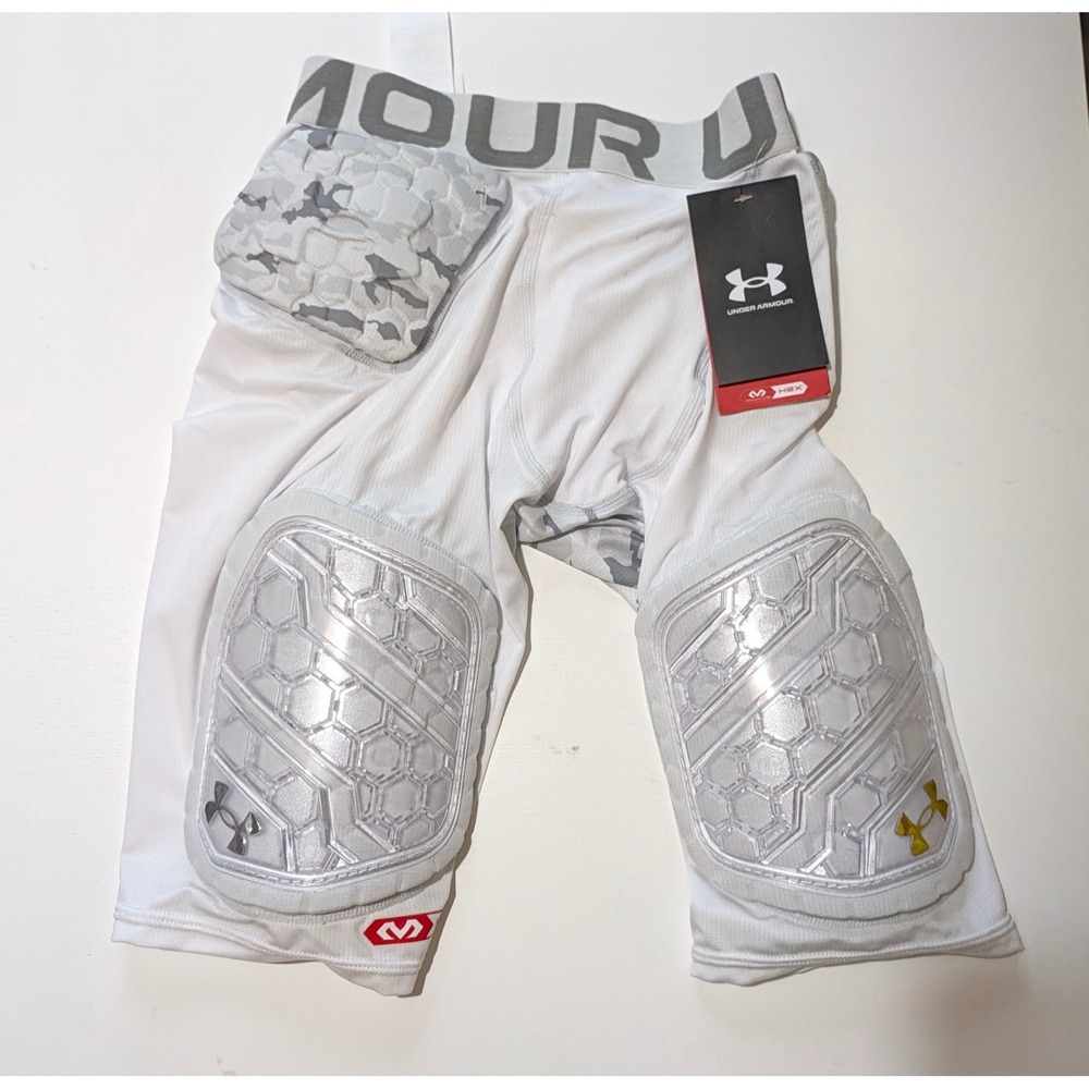 Under Armour Girdle White Padded Football Shorts McDavid HEX Mens XL 1271168-100